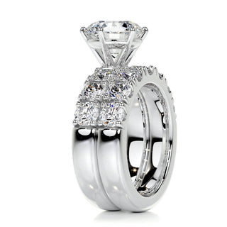 3.0 CT Round Solitaire & Pave F-VS Loose Diamond Bridal Set