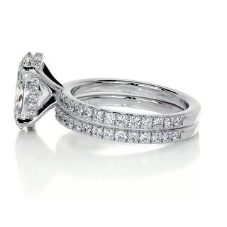 3.0 CT Oval Hidden Halo & Pave F-VS Loose Diamond Bridal Set