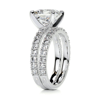 2.0 CT Princess Solitaire & Pave Setting F-VS Loose Diamond Bridal Set