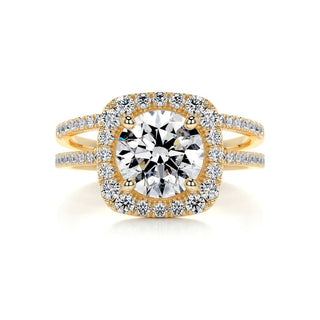 2.0 CT Round Shaped  F-VS Loose Diamond Bridal Set With Halo & Pave Setting