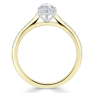 Bague de fiançailles solitaire en moissanite en forme de poire de 0,75 ct