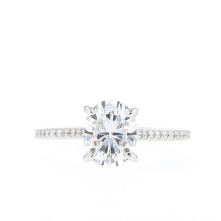 1.60Ct Oval Cut Moissanite Pave Diamond Engagement Ring - ELITE CARAT