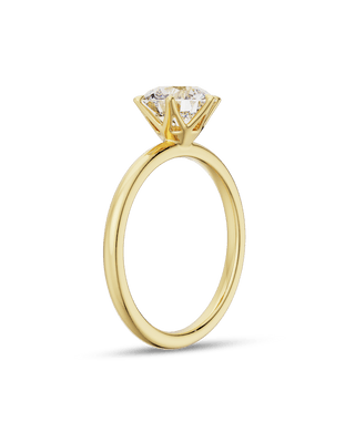 Bague de fiançailles avec solitaire en diamant rond CVD de 1,5 à 3,5 ct