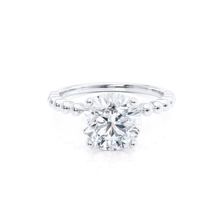 Bague de fiançailles solitaire en moissanite de forme ronde de 1,0 ct