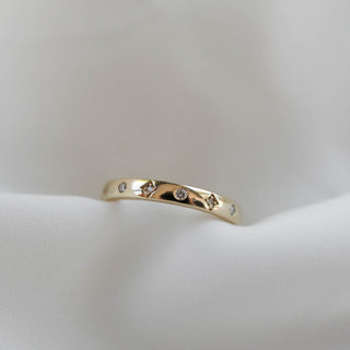 0.10 TCW Round Flush Moissanite Wedding Band