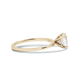 Bague de fiançailles en moissanite de style solitaire rond de 1,0 ct