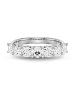 0.60 TCW Round Cut CVD Diamond Seven Stone Wedding Band