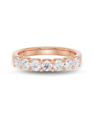 0.30 TCW Round Cut CVD Diamond Seven Stone Wedding Band