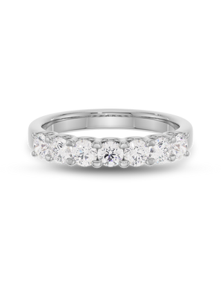 0.30 TCW Round Cut CVD Diamond Seven Stone Wedding Band