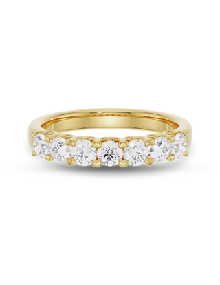 Alliance de mariage à sept pierres avec diamants CVD taille ronde de 0,30 TCW