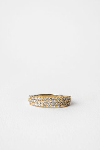 Alliance de mariage pavée de diamants ronds EF-VVS de 0,63 TCW