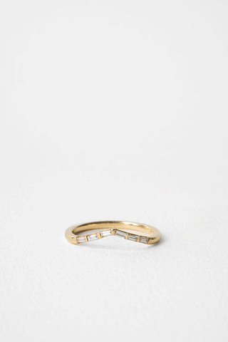 0.12 TCW Baguette EF- VVS Curved Wedding Band