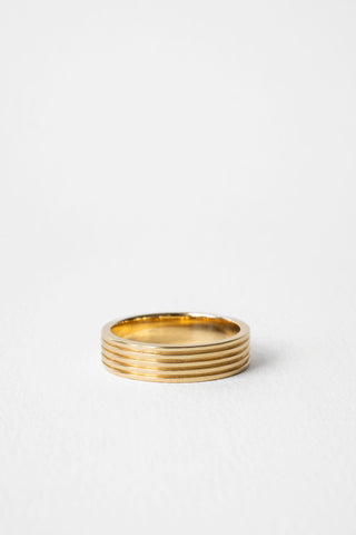 Plain Ridged Cigar Wedding Band