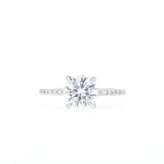 1.0 CT Round Pave Moissanite Diamond Engagement Ring - ELITE CARAT