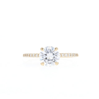 1.0 CT Round Pave Moissanite Diamond Engagement Ring - ELITE CARAT