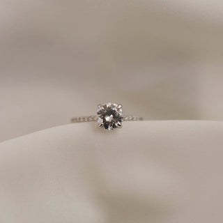 1.0 CT Round Pave Moissanite Diamond Engagement Ring - ELITE CARAT