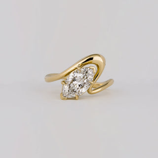 Bague de fiançailles unique avec diamant Marquise CVD de 1,50 à 3,50 ct