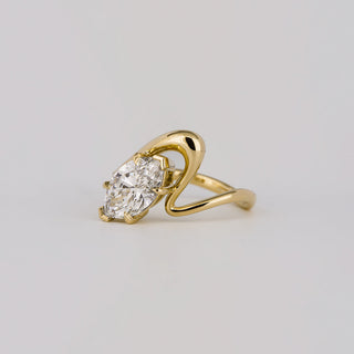 Bague de fiançailles unique avec diamant Marquise CVD de 1,50 à 3,50 ct