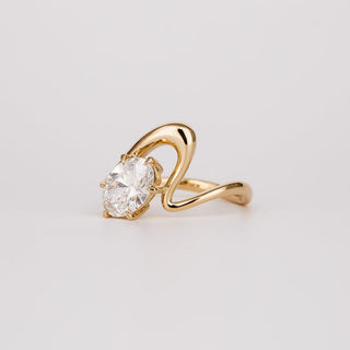 Bague de fiançailles unique avec diamant CVD ovale de 1,41 à 3,50 ct