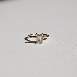 Bague de fiançailles avec solitaire en diamant émeraude F/VS1 CVD de 1,50 à 3,50 ct