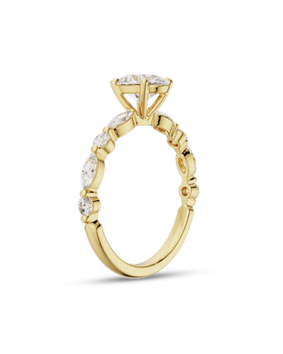 Bague de fiançailles pavée de diamants CVD taille ovale de 1,0 à 3,0 ct