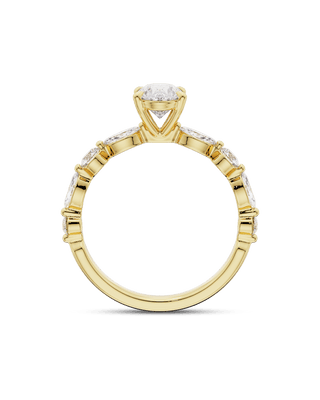 Bague de fiançailles pavée de diamants CVD taille ovale de 1,0 à 3,0 ct