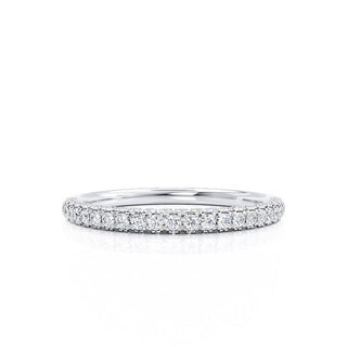 0.49 CT Round Shaped Moissanite Half Eternity Style Wedding Band