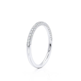 0.49 CT Round Shaped Moissanite Half Eternity Style Wedding Band