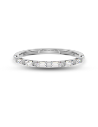 0.30 TCW Baguette CVD Diamond Half Eternity Wedding Band