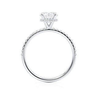 1.0 CT Round Shaped Hidden Halo Moissanite Engagement Ring