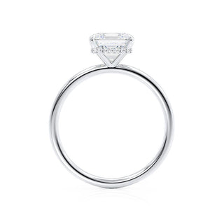 Bague de fiançailles de style halo caché en moissanite de forme Asscher de 0,95 ct