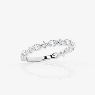 Marquise & Round F-VS2 Lab Grown Diamond 3/4 Eternity Wedding Band