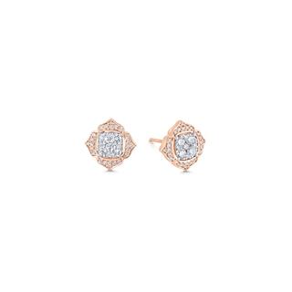 Boucles d'oreilles à tige en diamant et moissanite ronde de 0,54 TCW