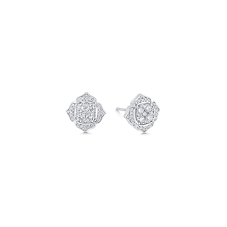 Boucles d'oreilles à tige en diamant et moissanite ronde de 0,54 TCW