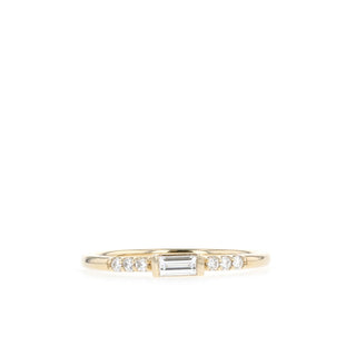 Alliance de mariage en moissanite taille baguette et ronde de 0,20 TCW