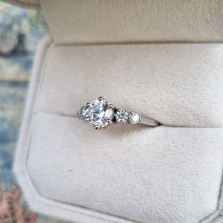 1.03-3.50 CT Round Five Stone Lab Grown Diamond Engagement Ring