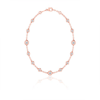 Collier avec lunette en diamant et moissanite ronde de 0,24 TCW