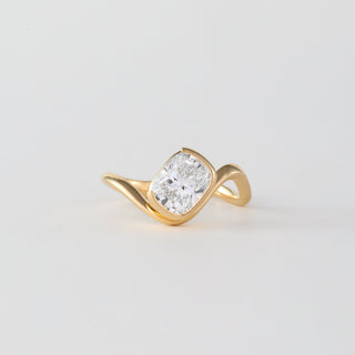 Bague de fiançailles unique avec diamant CVD coussin de 1,47 à 3,50 ct