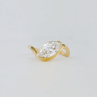 Anillo de compromiso exclusivo con diamante CVD de talla marquesa de 1,65 a 3,50 quilates