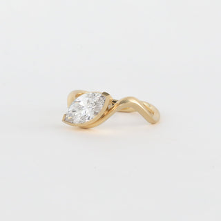 Anillo de compromiso exclusivo con diamante CVD de talla marquesa de 1,14 a 3,50 quilates