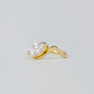 Anillo de compromiso exclusivo con diamante CVD de talla marquesa de 1,65 a 3,50 quilates