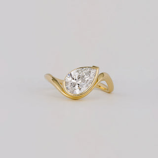 Bague de fiançailles unique avec diamant CVD en forme de poire de 1,54 à 3,50 ct