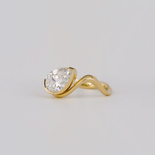 Bague de fiançailles unique avec diamant CVD en forme de poire de 1,54 à 3,50 ct