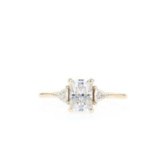 1.00CT Emerald Cut Three Stone Moissanite Diamond Engagement Ring - ELITE CARAT