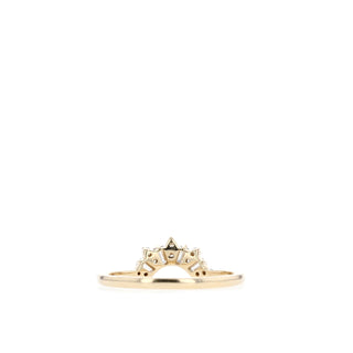 Alliance de mariage incurvée en moissanite taille baguette et ronde de 0,12 TCW