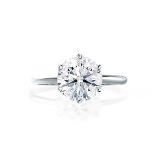 Bague de fiançailles solitaire en moissanite de forme ronde de 2,20 ct