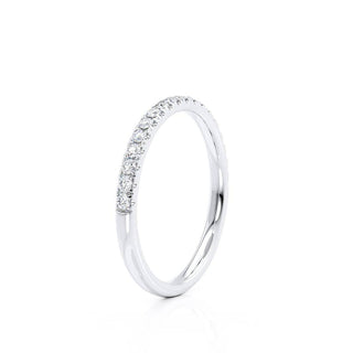 Alliance de mariage demi-éternité en moissanite de forme ronde de 0,21 ct