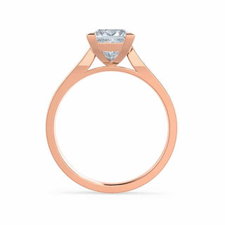 Bague de fiançailles solitaire en moissanite de forme princesse de 0,9 ct