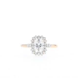 Bague de fiançailles solitaire en diamant moissanite halo radiant de 1,10 ct pour femme 