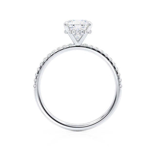 2.40 CT Cushion Shaped Moissanite Hidden Halo Engagement Ring